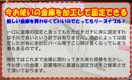 今お使いの金庫を加工して固定!